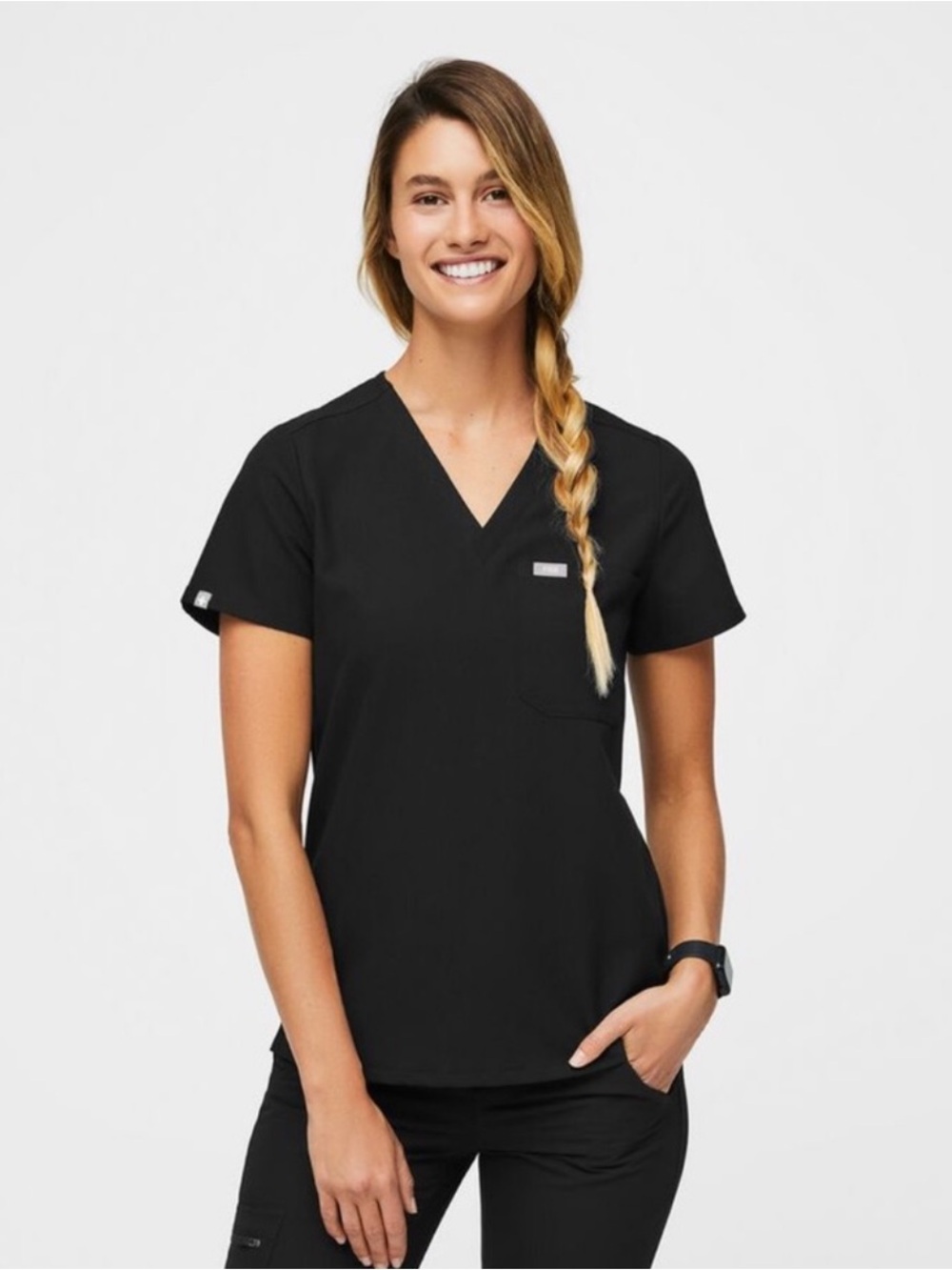 Figs Black Catarina Scrub Top- Medium
